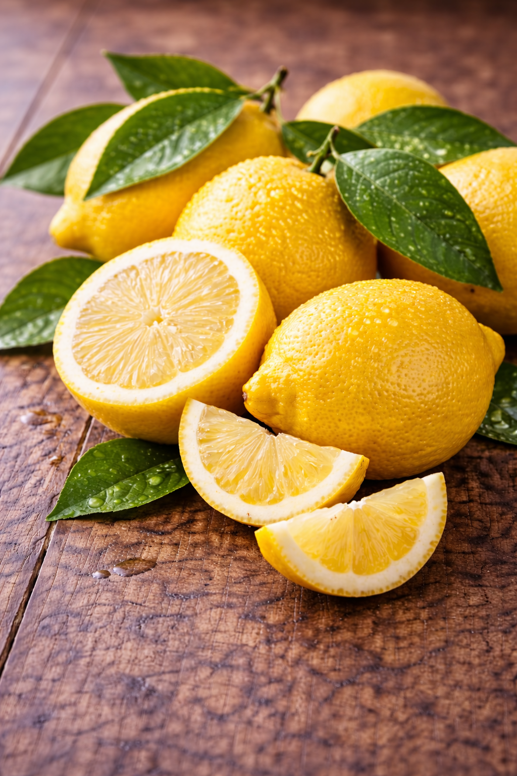 Citron jaune à feuilles